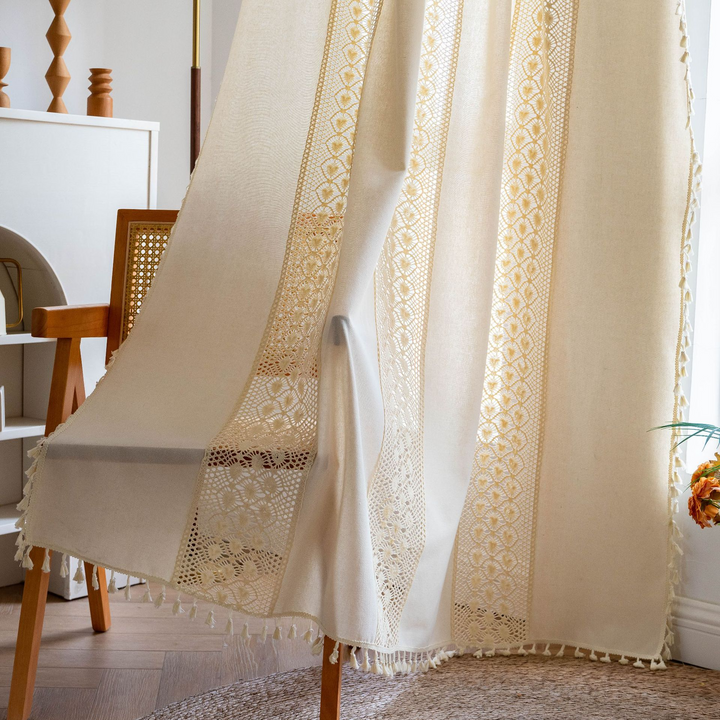 Sunlit Crochet Stripe Curtain