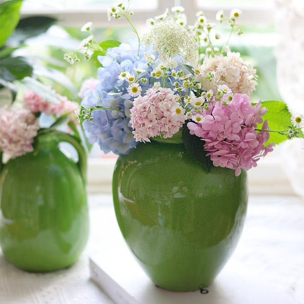 Green Crackle Ceramic Vase