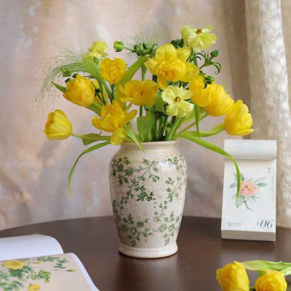 Green Garden Ceramic Vase