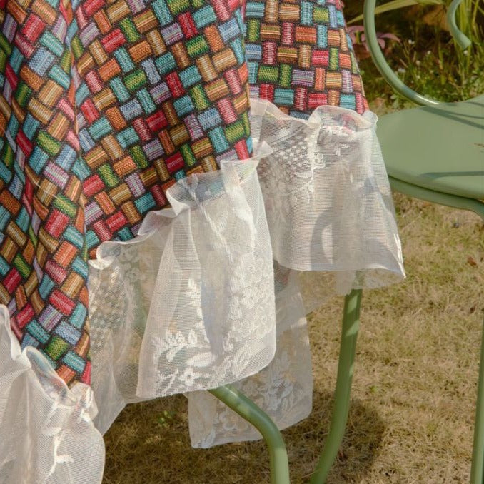 Weave Art Ruffle Table Cloth