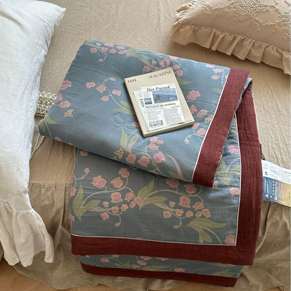 Bellflower Summer Quilted Blanket