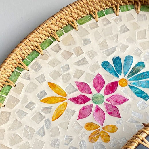 Shell Art Oval Tray Set