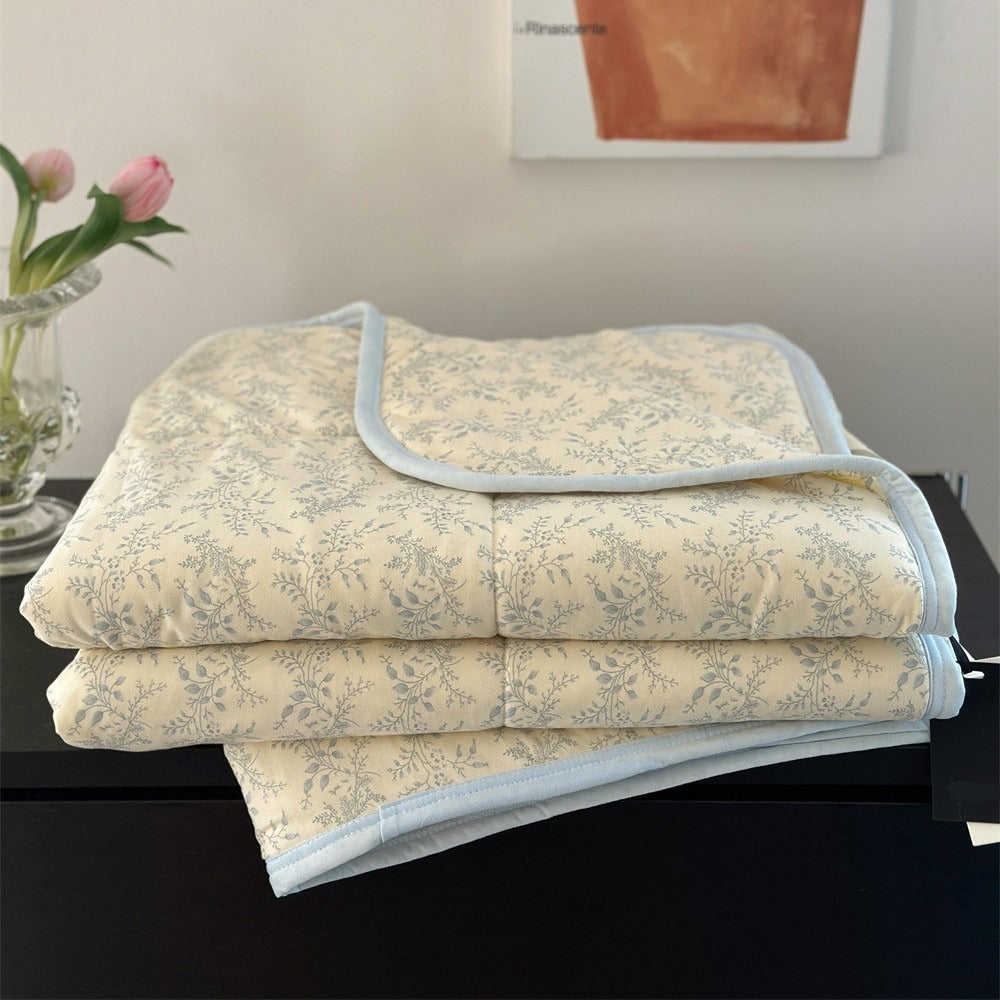 Blue Field Summer Quilted Blanket