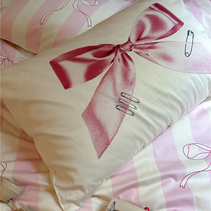 Lace & Bow Stripe Set