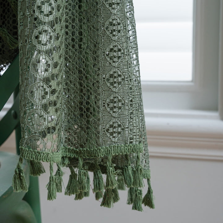 Soft Glow Lace & Fringe Curtain