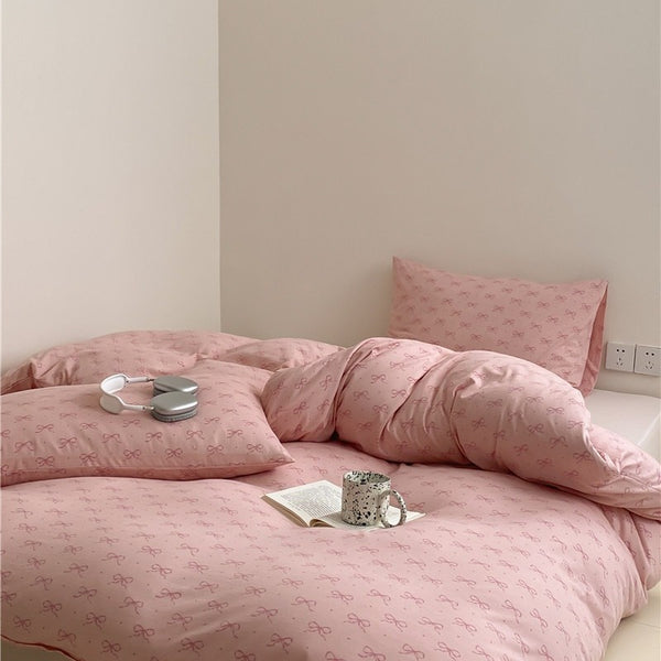 Pink Bow Bedding Set