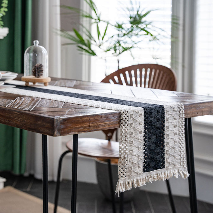 Nordic Woven Stripe Table Runner