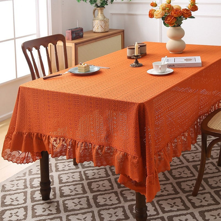 Vintage Stitch Ruffle Tablecloth