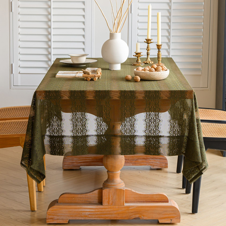 Retro Stripe Lace Tablecloth