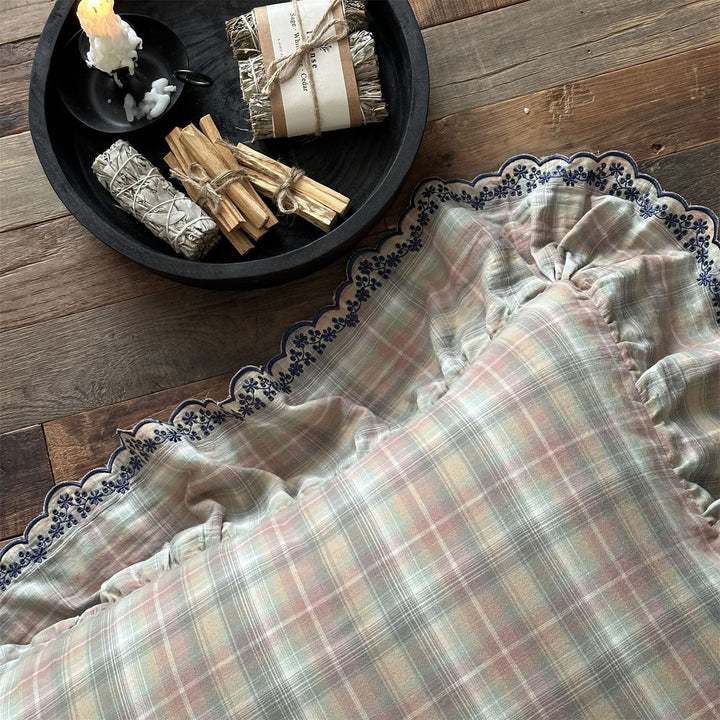 Forest Tartan & Ruffle Bedding Set