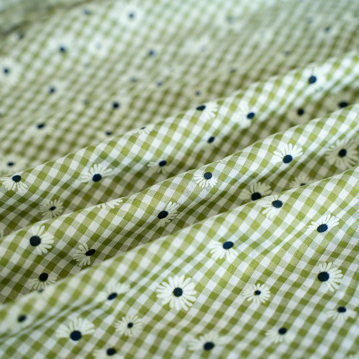 Retro Daisy Gingham Curtain