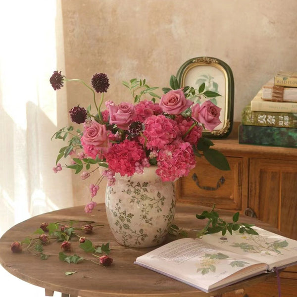 Green Garden Ceramic Vase