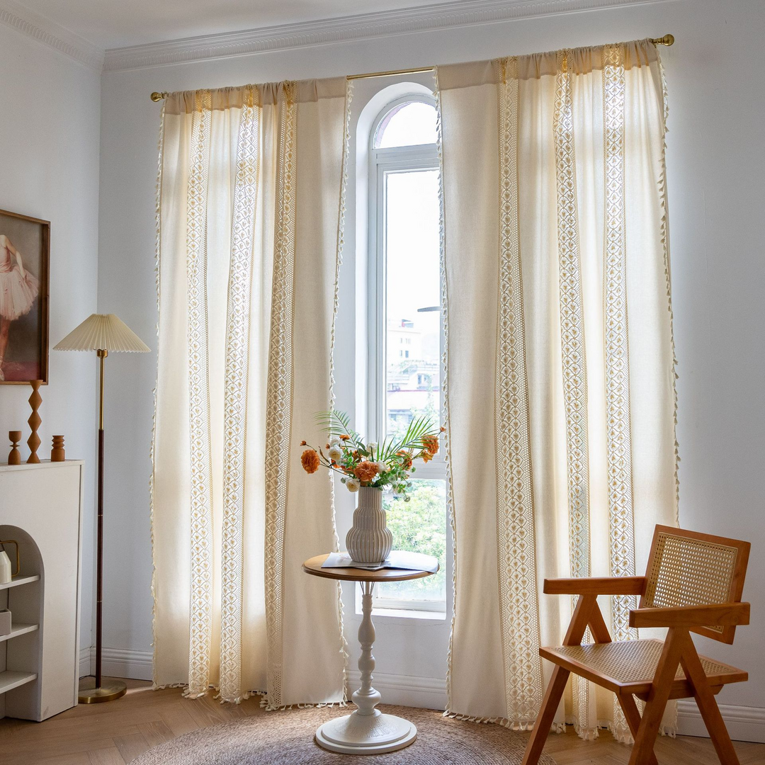Sunlit Crochet Stripe Curtain