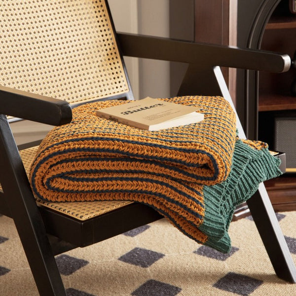 Earthy Contrast Throw