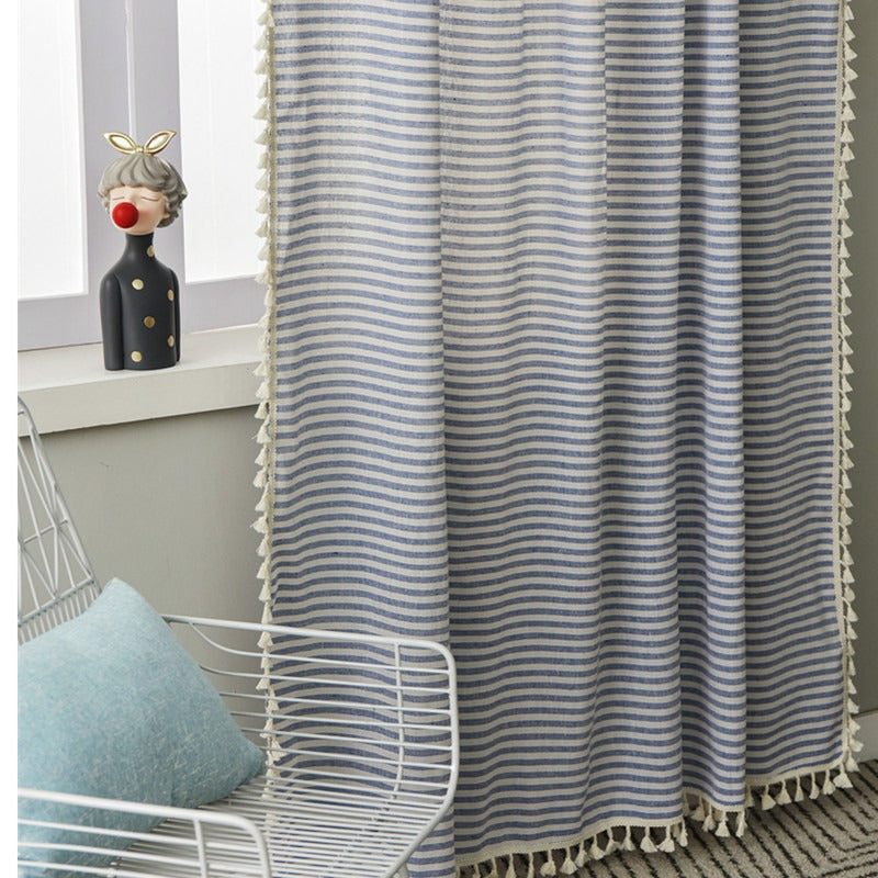 Beach Villa Striped Curtain