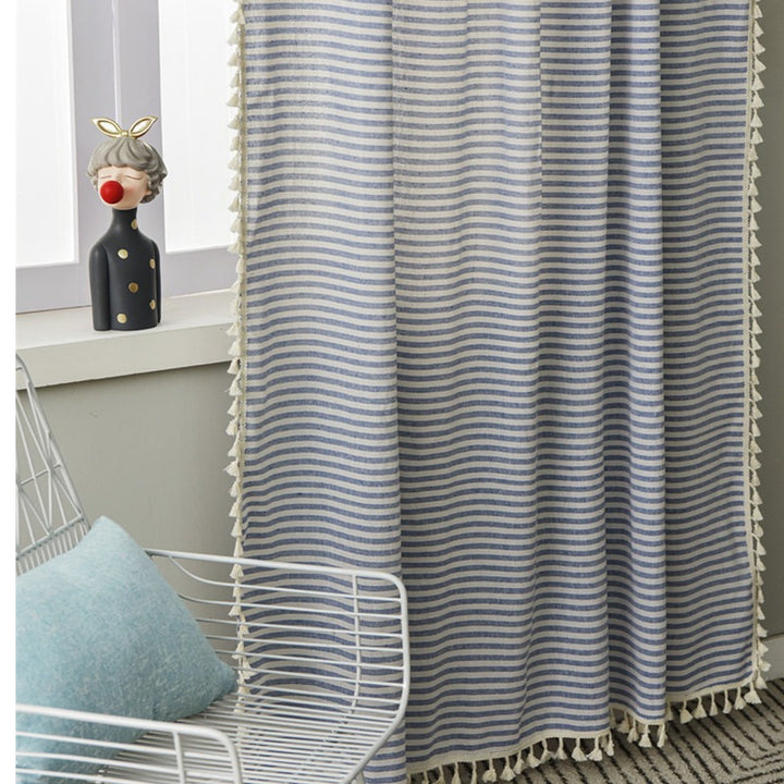 Beach Villa Striped Curtain
