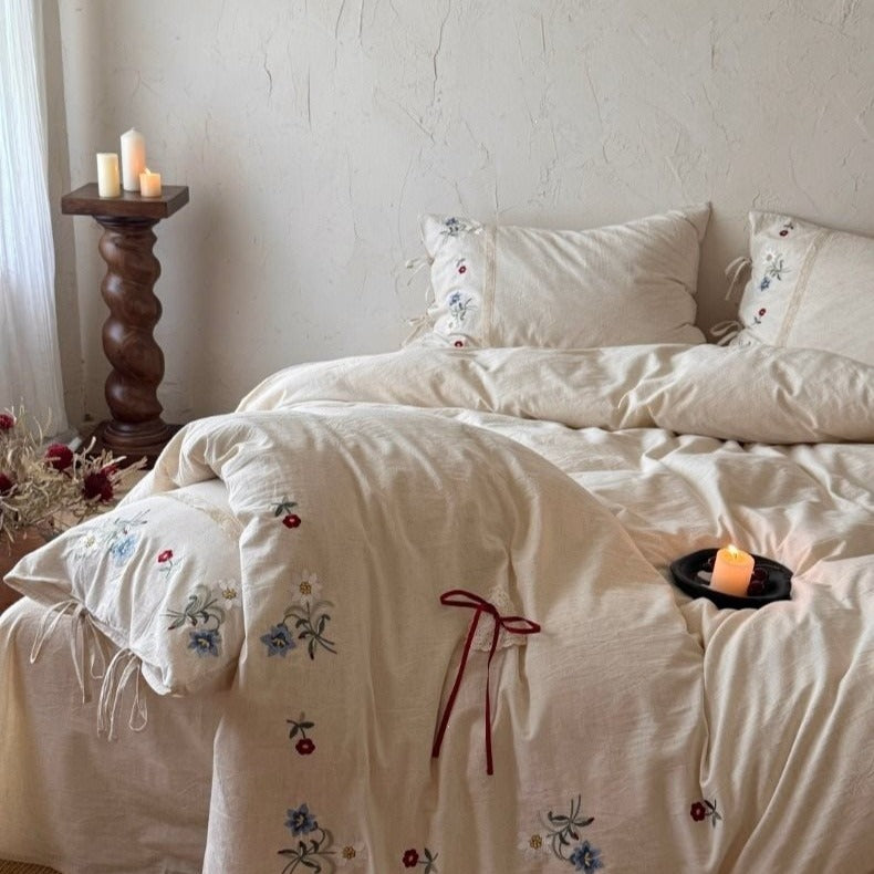 Wildflower Knot Linen Cotton Bedding Set