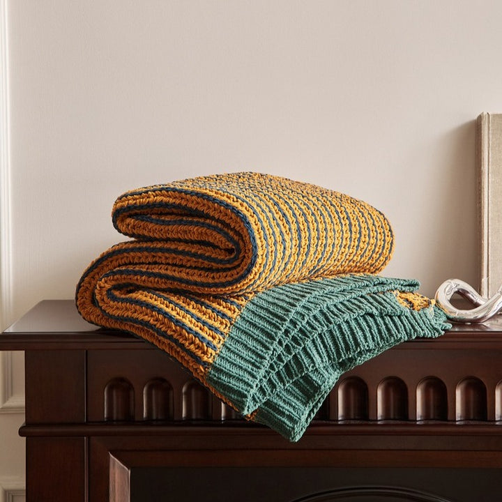 Earthy Contrast Throw