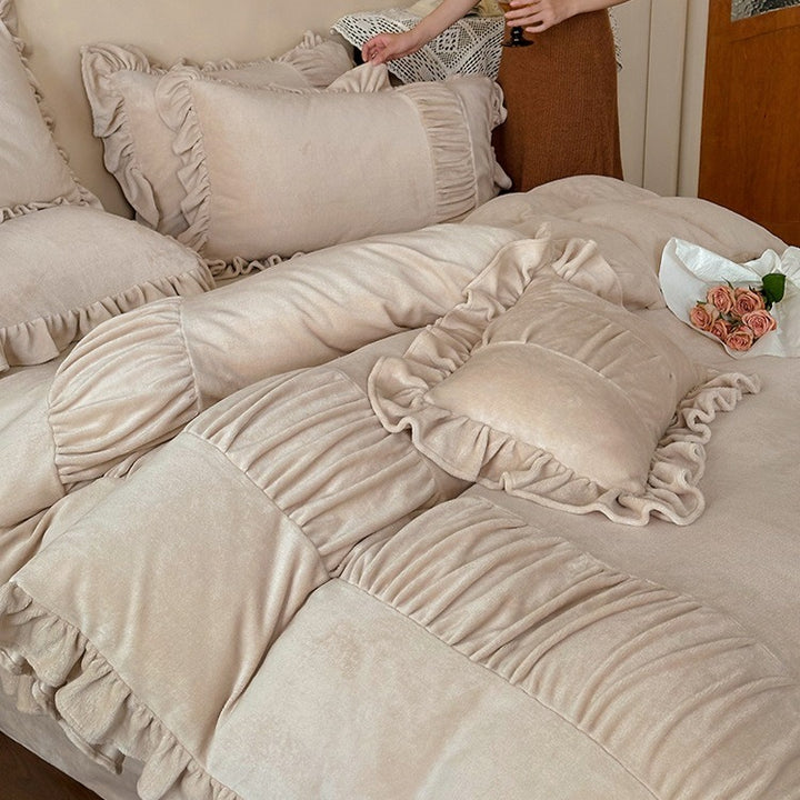 Chateau Ruffle Velvet Bedding Set