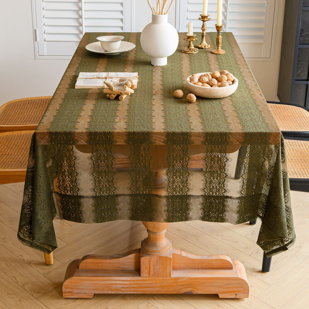 Retro Stripe Lace Tablecloth