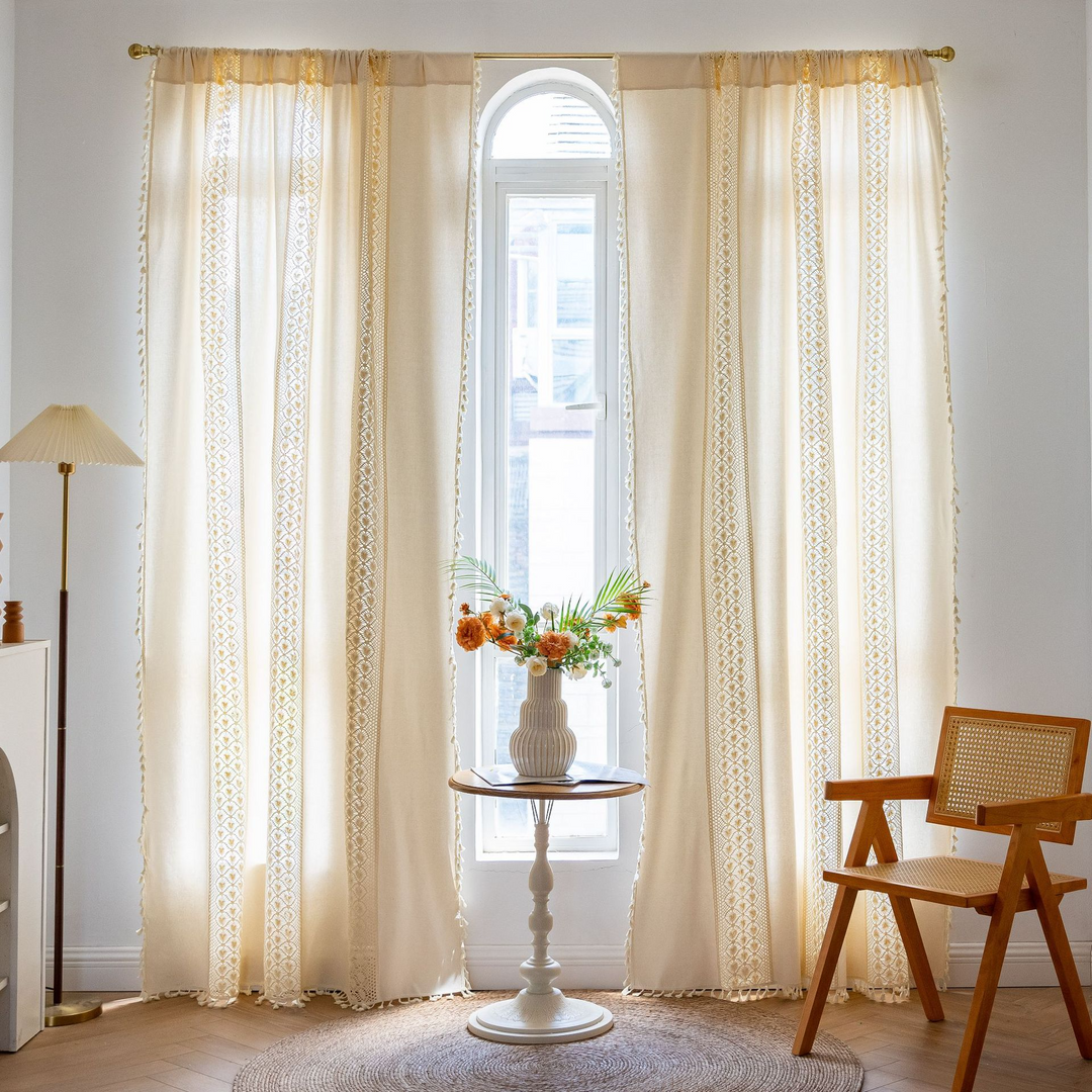 Sunlit Crochet Stripe Curtain