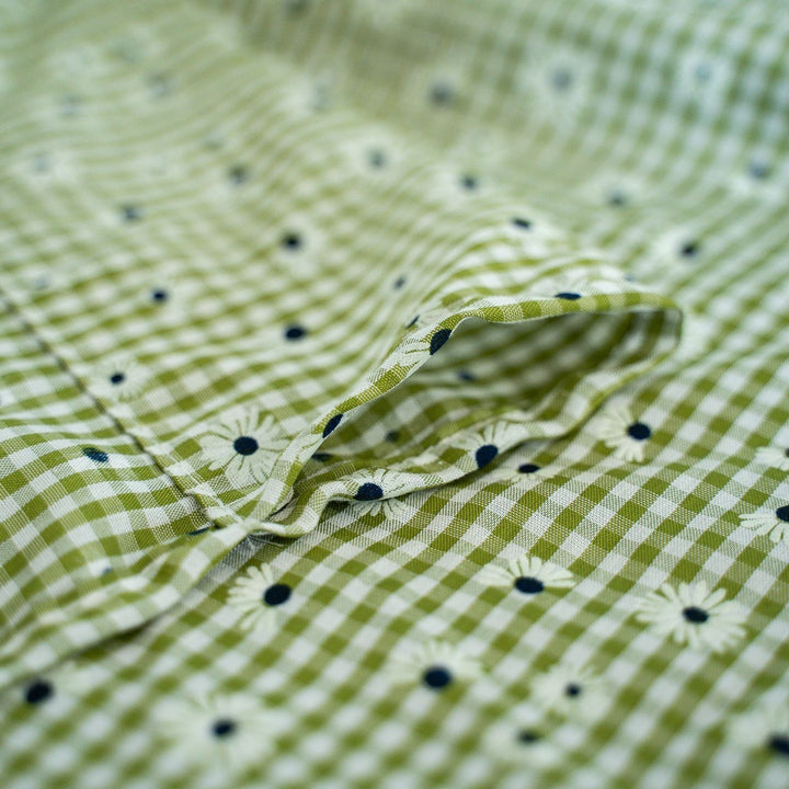 Retro Daisy Gingham Curtain