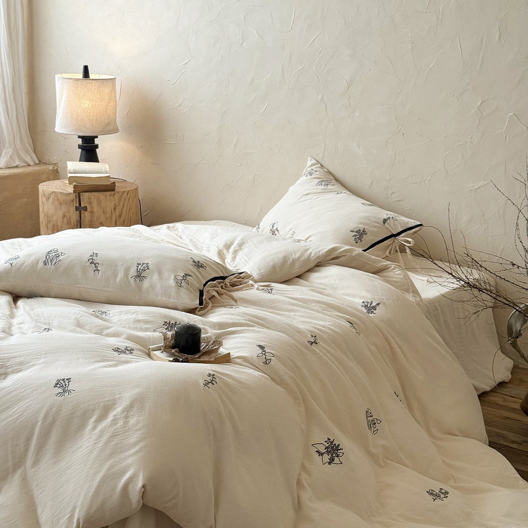 Herb Embroidery Bedding Set