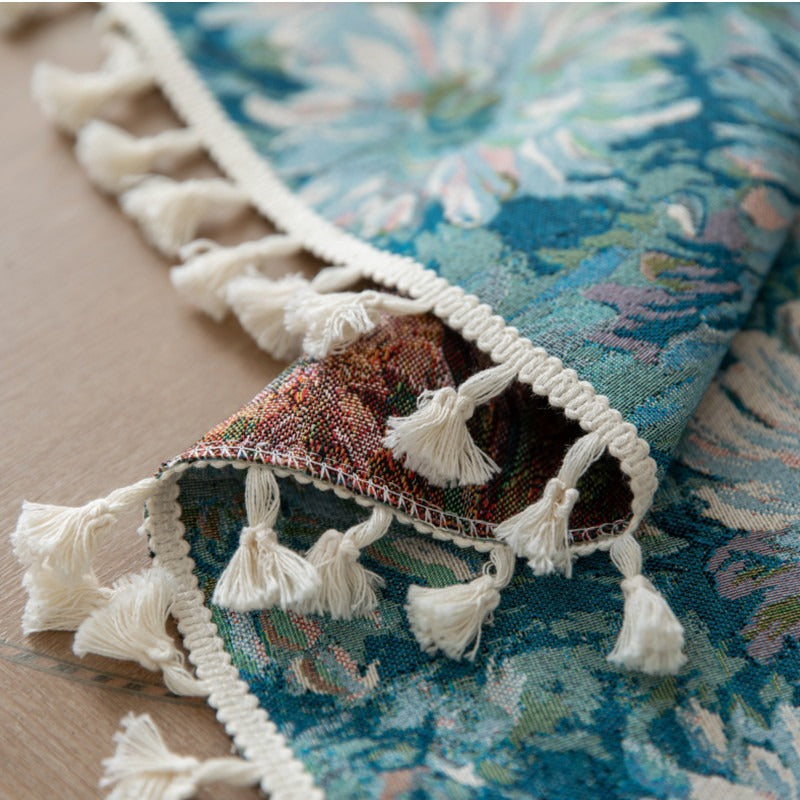 Blue Gerbera Round Tablecloth