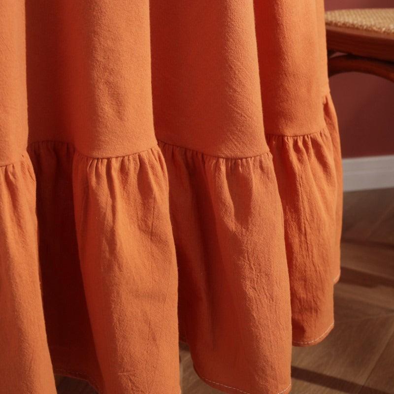 Block Colour Ruffle Round Tablecloth