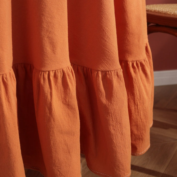 Block Colour Ruffle Round Tablecloth