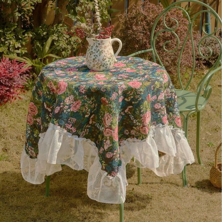 Pink Ruffle Tablecloth Pink Peony Ruffle Table Cloth – Delicors