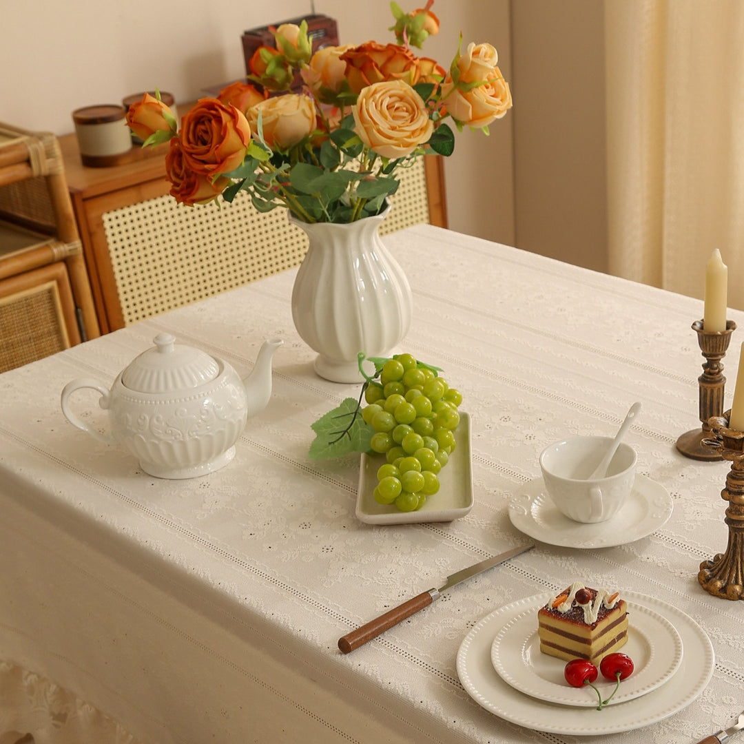 Chateau Lace Ruffle Tablecloth