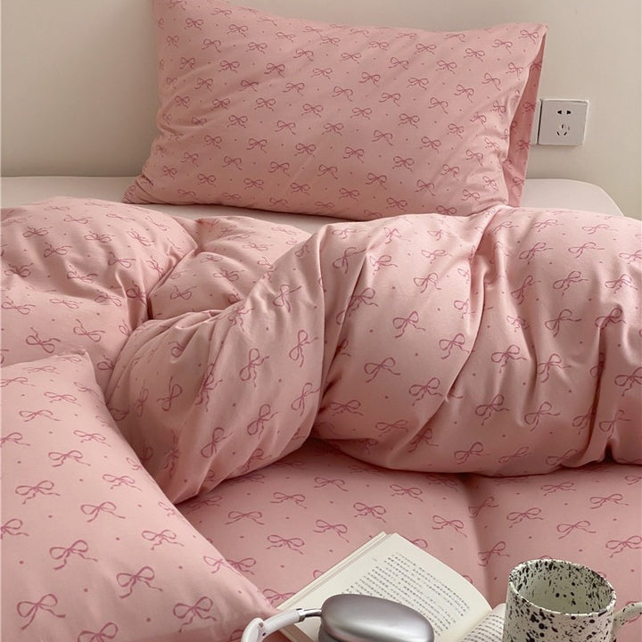Pink Bow Bedding Set