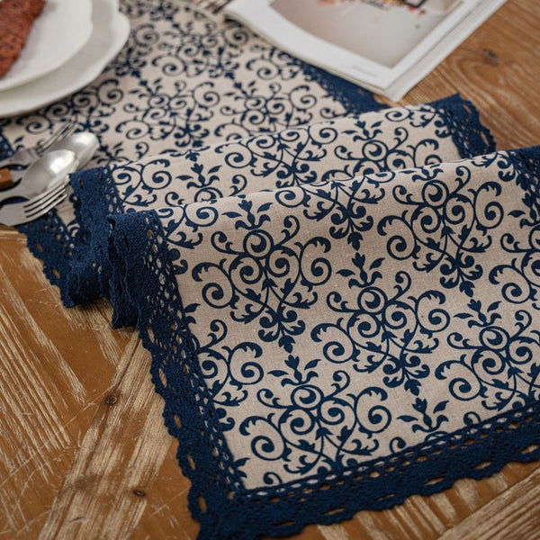 Natural Scroll Table Runner
