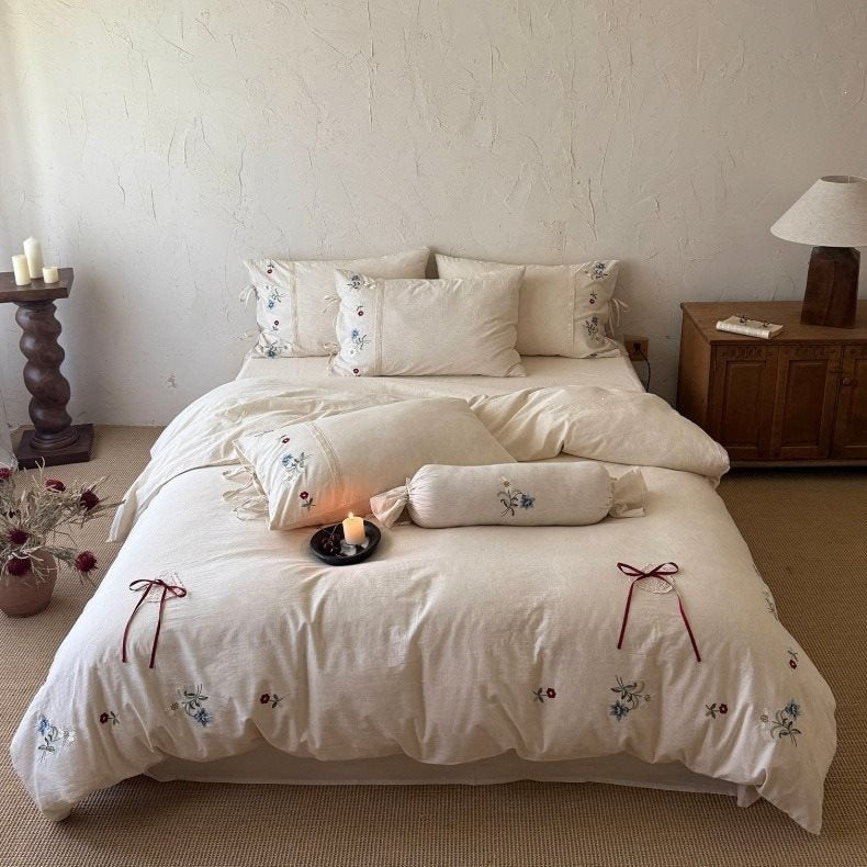 Wildflower Knot Linen Cotton Bedding Set