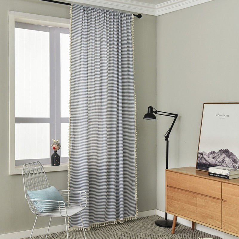 Beach Villa Striped Curtain