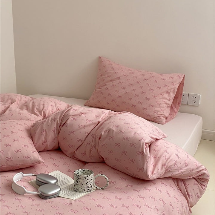 Pink Bow Bedding Set