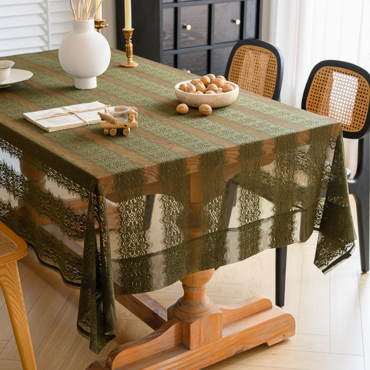 Retro Stripe Lace Tablecloth