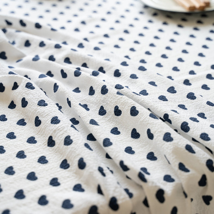 Heart Polka Dots Table Cloth