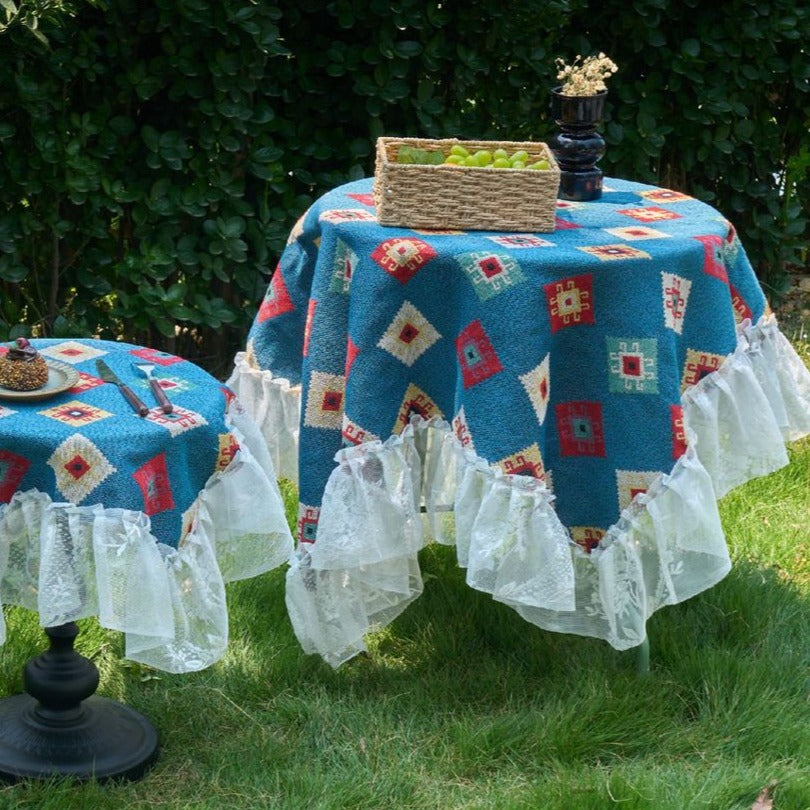 Blue Patchwork Table Cloth