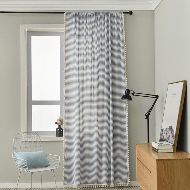 Beach Villa Striped Curtain