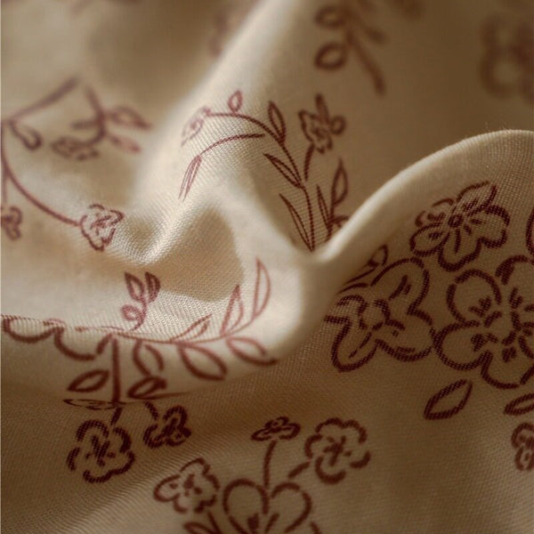 Warm Taupe Ditsy Floral Bedding Set