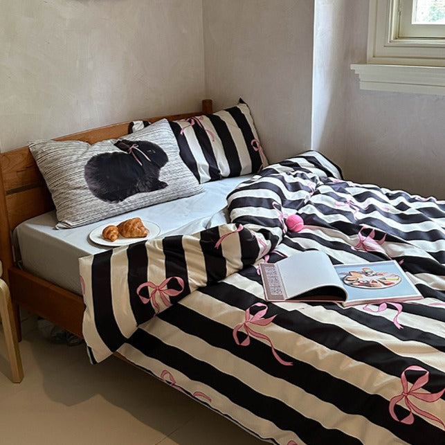Lace & Bow Stripe Set