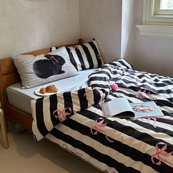 Lace & Bow Stripe Set