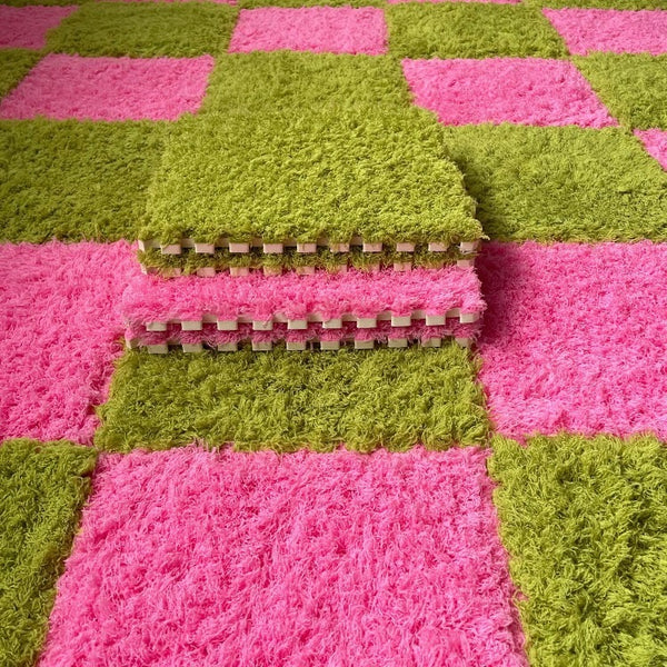 Fluffy Puzzle Tile Set - Watermelon Pop