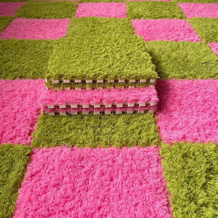 Fluffy Puzzle Tile Set - Watermelon Pop