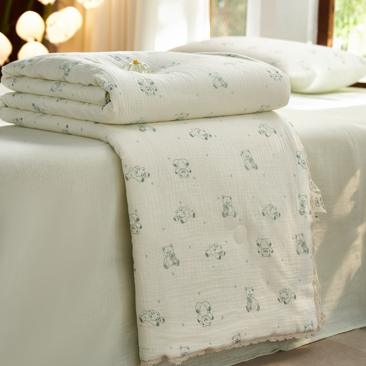 Lovely Bear Summer Quilted Blanket