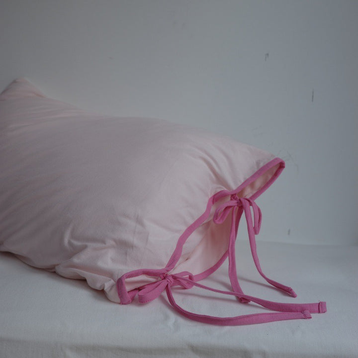 Soft Tie Jersey Cotton Pillowcase Set