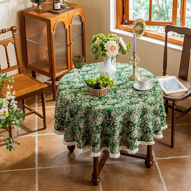 Grandma's Garden Round Tablecloth