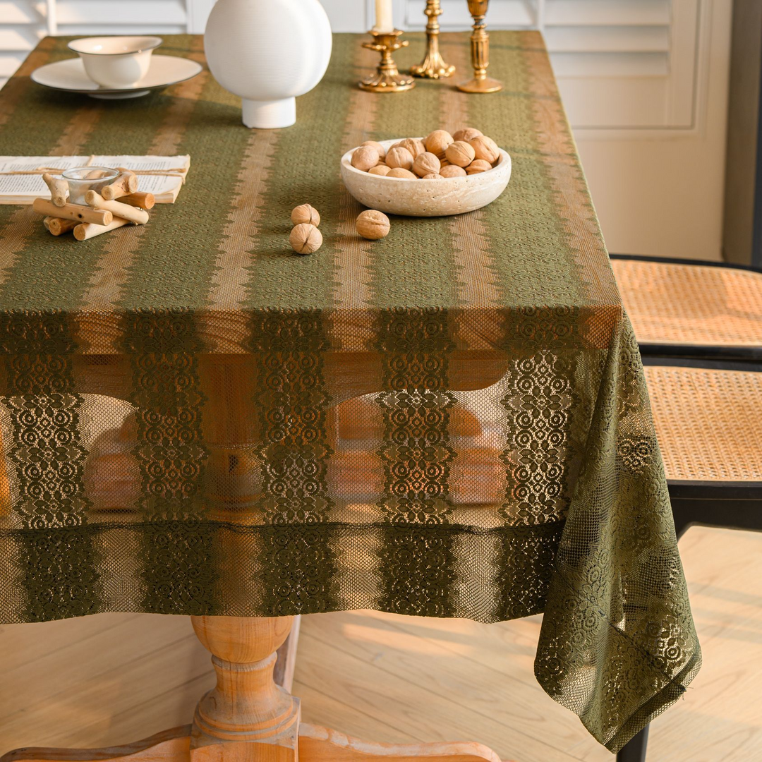 Retro Stripe Lace Tablecloth